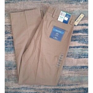 Dockers Comfort Khaki True Chino Pants 34x34 Relaxed Fit Pleated Tan NEW Soft